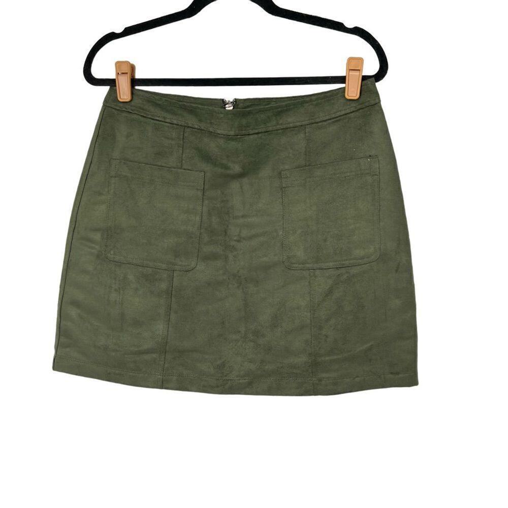 Old‎ Navy Green Faux Suede Mini Skirt